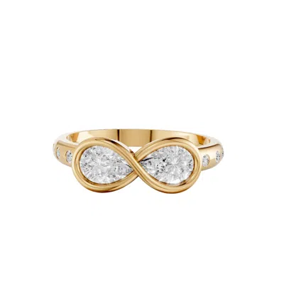 Aya Fine Jewelry Women's Infinity Pear Lab Diamond Ring In 14k Yellow Gold