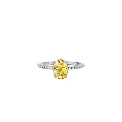 Aya Fine Jewelry Women's Lab Grown Diamond Oval Engagement Ring In Yellow