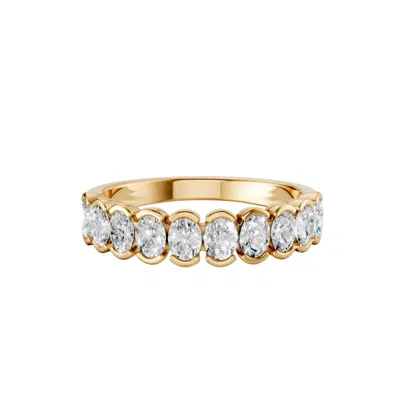 Aya Fine Jewelry Women's Luxury Oval Diamond Stackable Ring In Yellow
