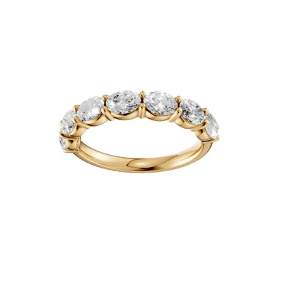 Aya Fine Jewelry Women's Oval Lab Diamond Half Eternity Wedding Band In Yellow