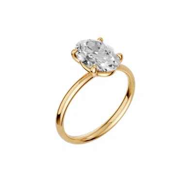 Aya Fine Jewelry Women's Oval Lab Grown Diamond Solitaire Engagement Ring In Fourteen Kt Yellow Gold