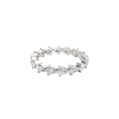 Aya Fine Jewelry Women's Pear Lab Diamond Eternity Band Ring In White