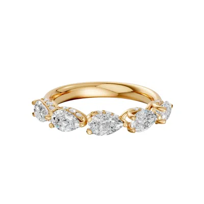 Aya Fine Jewelry Women's Pear Lab Diamond Half Eternity Ring In Yellow
