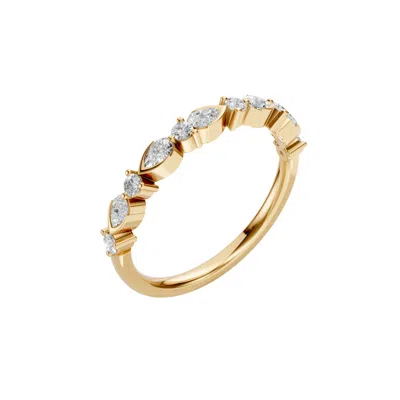 Aya Fine Jewelry Women's Pear Shape Lab Diamond Eternity Ring 0.81 Ctw In 18k Yellow Gold