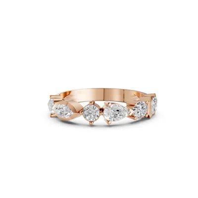 Aya Fine Jewelry Women's Rose Gold Aria Mixed Shape Lab Grown Diamond Wedding Band In Gold