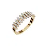 Aya Fine Jewelry Women's Rose Gold / White / Yellow Eighteen Kt Fine Jewelry Gold Ring With Baguette Diamonds