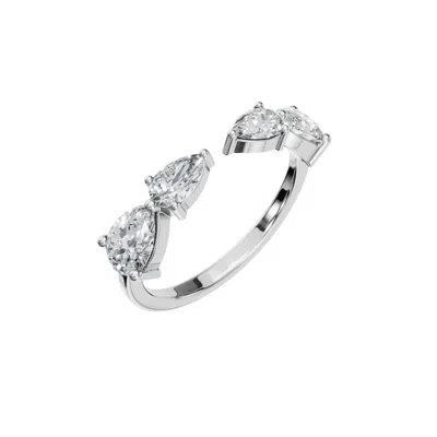 Aya Fine Jewelry Women's Rose Gold / White / Yellow Eighteen Kt Luxury Pear Cut Diamond Gold Ring-anniversary Gift