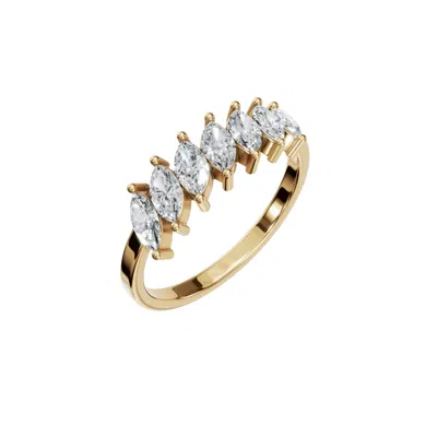 Aya Fine Jewelry Women's Rose Gold / White / Yellow Eighteen Kt Marquise Cut Diamond Band In Gold