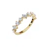 Aya Fine Jewelry Women's Rose Gold / White / Yellow Foueteen Kt Mix Shape Sparkle Diamond Ring