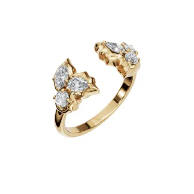 Aya Fine Jewelry Women's Rose Gold / White / Yellow Fourteen Kt Marquise Open Elegance Ring