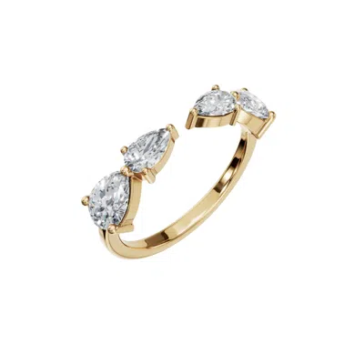 Aya Fine Jewelry Women's Rose Gold / White / Yellow Fourteen Kt Pear Radiance Diamond Ring