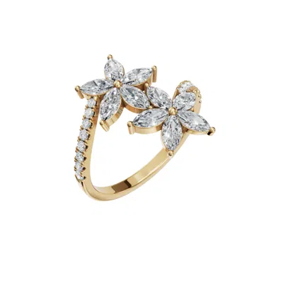 Aya Fine Jewelry Women's Rose Gold / White / Yellow Fourteen Kt Yellow Gold Oval Three-stone Diamond Ring