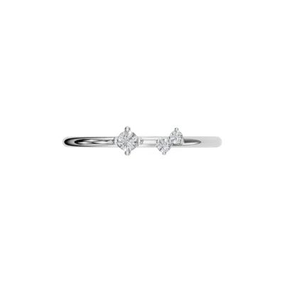 Aya Fine Jewelry Women's Ten Kt White Gold Three Diamond Minimal Band