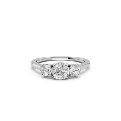 Aya Fine Jewelry Women's White Elara Round Lab Grown Diamond Trilogy Engagement Ring In Gold