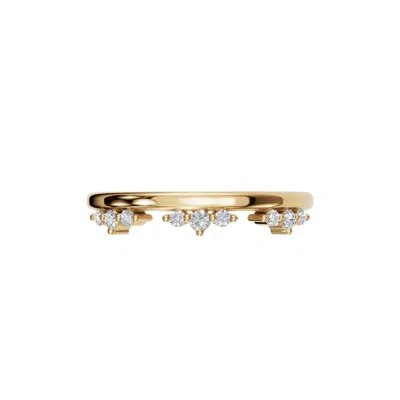 Aya Fine Jewelry Women's White / Rose Gold / Yellow 0.12ct Round Diamond Ring 18k Gold