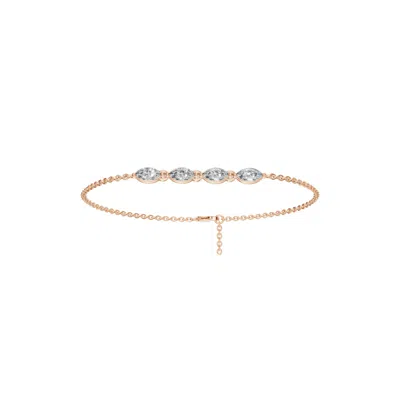 Aya Fine Jewelry Women's White / Yellow / Rose Gold Eighteen Kt Five Marquise Stars Bracelet