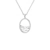Aya Fine Jewelry Women's White / Yellow / Rose Gold Eighteen Kt Oval Maritime Wave Pendant Necklace In Metallic