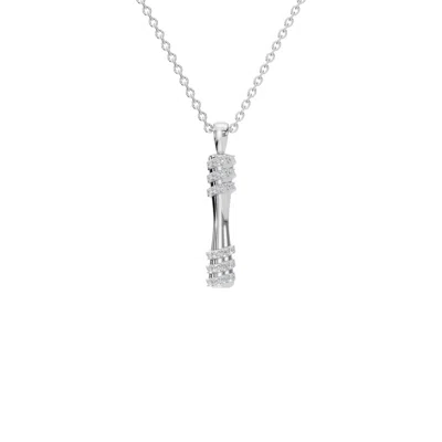 Aya Fine Jewelry Women's White / Yellow / Rose Gold Eighteen Kt Stacked Spiral Diamond Pendant Necklace In Silver