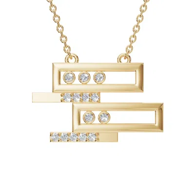 Aya Fine Jewelry Women's White / Yellow / Rose Gold Fourteen Kt Art Deco Geometric Diamond Pendant Necklace