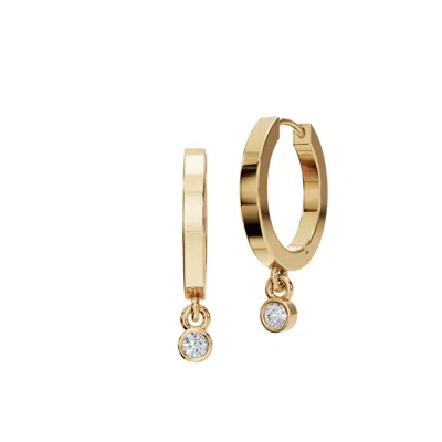 Aya Fine Jewelry Women's White / Yellow / Rose Gold Fourteen Kt Classic Diamond Dangle Huggies