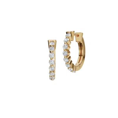 Aya Fine Jewelry Women's White / Yellow / Rose Gold Fourteen Kt Eternity Diamond Hoop Earrings