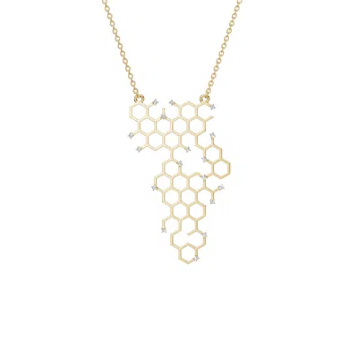 Aya Fine Jewelry Women's White / Yellow / Rose Gold Fourteen Kt Luxury Hive Inspired Diamond Pendant Necklace
