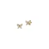 Aya Fine Jewelry Women's White / Yellow / Rose Gold Fourteen Kt Petite Diamond Butterfly Stud Earrings In Gold