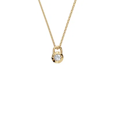 Aya Fine Jewelry Women's White / Yellow / Rose Gold Fourteen Kt Petite Diamond Lock Symbol Pendant Necklace