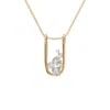 Aya Fine Jewelry Women's White / Yellow / Rose Gold Fourteen Kt U Frame Diamond Pendant Necklace In Gold