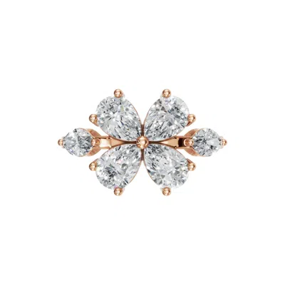 Aya Fine Jewelry Women's White / Yellow / Rose Gold Ten Kt Pear Five Petal Diamond Ring