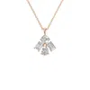 Aya Fine Jewelry Women's White / Yellow / Rose Gold Ten Kt Trio Cut Statement Pendant Necklace In Gold