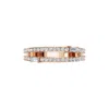 Aya Fine Jewelry Women's White / Yellow / Rose Gold Ten Kt Twin Diamond Rows Baguette Band In Gold