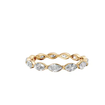 Aya Fine Jewelry Women's Yellow 0.78 Cwt Full Eternity Marquise Lab Diamond Ring In 14k Gold| Statement Wedding Band