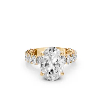 Aya Fine Jewelry Women's Yellow Elara 3 Carat Oval & Round Igi Certified Lab Grown Diamond Pave Engagement Ring In Go