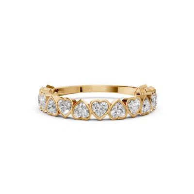 Aya Fine Jewelry Women's Yellow Nova Heart Cut Lab Grown Diamond Stacking Band Ring In Gold