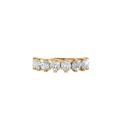 Aya Fine Jewelry Women's Yellow Round Timeless 8 Stone Lab Diamond Ring Anniversary Band In 1.76 Cwt