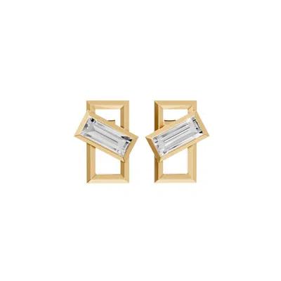 Aya Fine Jewelry Women's Yellow Seraphine Baguette Lab Grown Diamond Geometric Stud Earrings In Gold