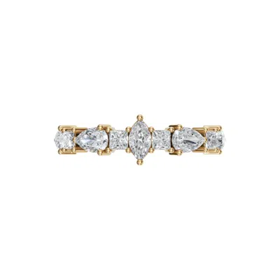 Aya Fine Jewelry Women's Yellow / White / Rose Gold 0.79 Ct Diamond Ring Pear Marquise Princess 18k Gold