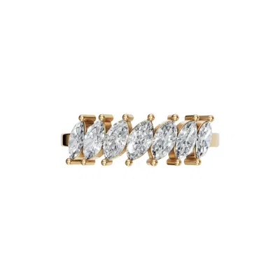 Aya Fine Jewelry Women's Yellow / White / Rose Gold 0.81 Ct Marquise Diamond Band Ring In 14k Gold