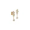 Aya Fine Jewelry Women's Yellow / White / Rose Gold Eighteen Kt Cluster And Chain Dangle Gold Earrings
