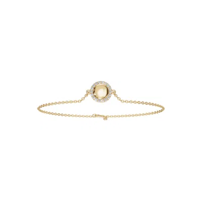 Aya Fine Jewelry Women's Yellow / White / Rose Gold Eighteen Kt Diamond Halo Disc Gold Bracelet