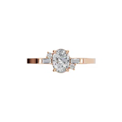 Aya Fine Jewelry Women's Yellow / White / Rose Gold Eighteen Kt Luxury Oval Cut Diamond Ring