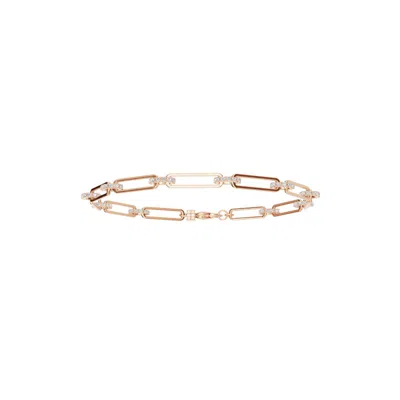 Aya Fine Jewelry Women's Yellow / White / Rose Gold Eighteen Kt Paperclip Chain Diamond Bracelet