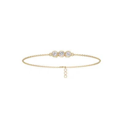 Aya Fine Jewelry Women's Yellow / White / Rose Gold Fourteen Kt Bezel Set Triple Diamond Bracelet