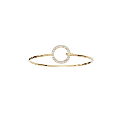 Aya Fine Jewelry Women's Yellow / White / Rose Gold Fourteen Kt  Circle Halo Gold Diamond Bangle