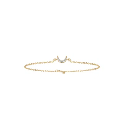 Aya Fine Jewelry Women's Yellow / White / Rose Gold Fourteen Kt Crescent Diamond Bracelet