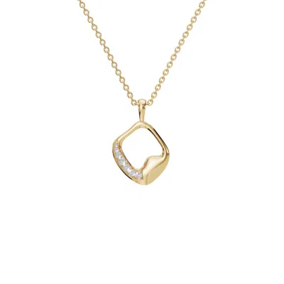 Aya Fine Jewelry Women's Yellow / White / Rose Gold Fourteen Kt Curved Organic Shape Pendant Necklace