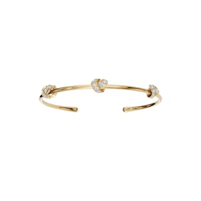 Aya Fine Jewelry Women's Yellow / White / Rose Gold Fourteen Kt Gold Open Cuff Diamond Bracelet