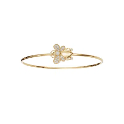 Aya Fine Jewelry Women's Yellow / White / Rose Gold Fourteen Kt Honeybee Diamond Gold Bangle Bracelet