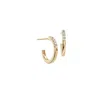 Aya Fine Jewelry Women's Yellow / White / Rose Gold Fourteen Kt Hoop Dainty Diamond Earrings